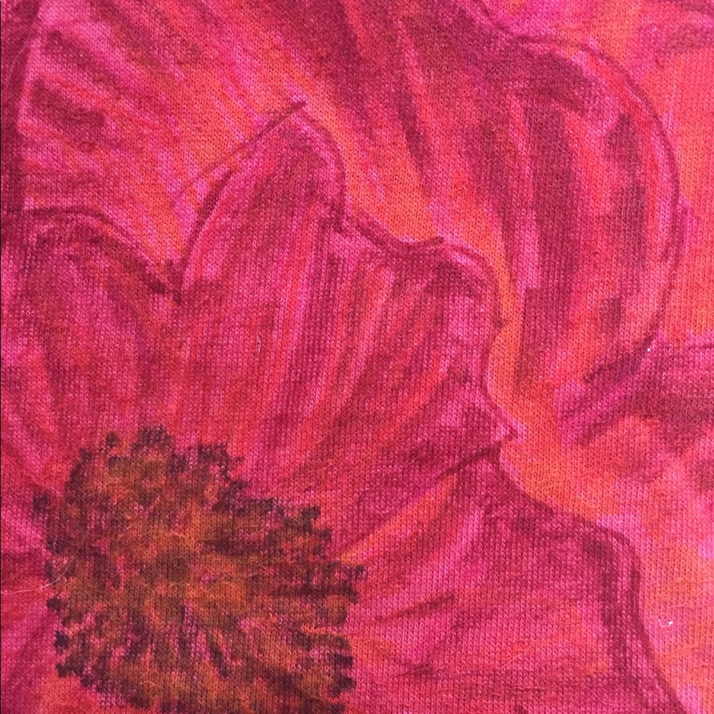 Kreativekristen hand painted cotton orange rose print top crew neck - Picture 6 of 9